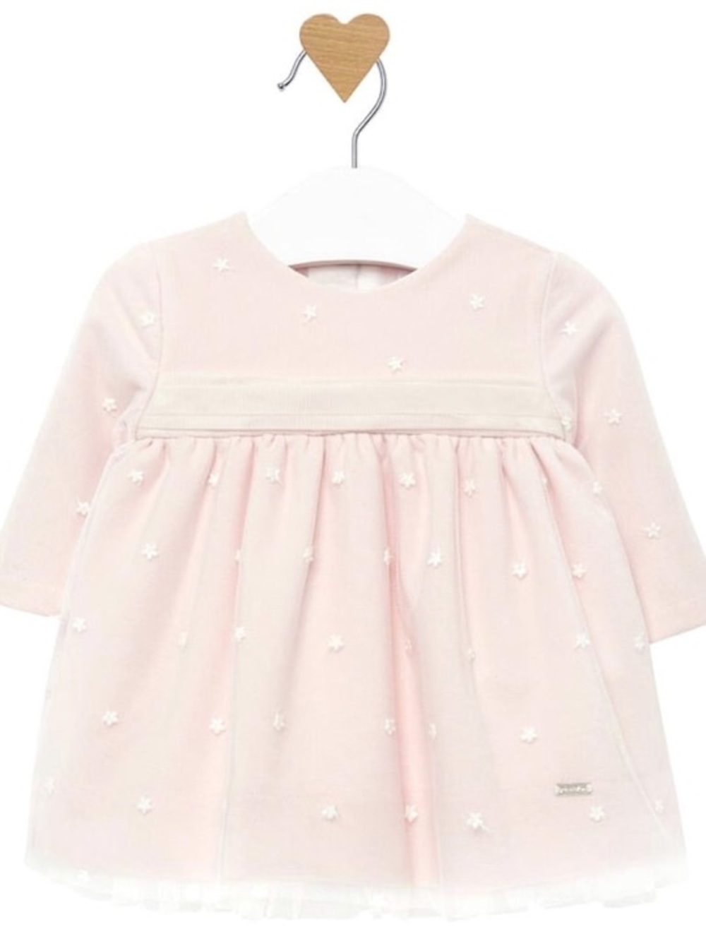 Mayoral Pink Star-Sheer Overlay Newborn Dress NWT